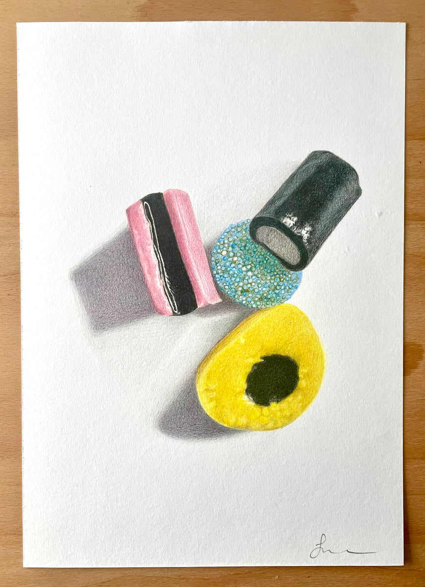 Liquorice Allsorts Original Hand Drawing Pencil on Paper