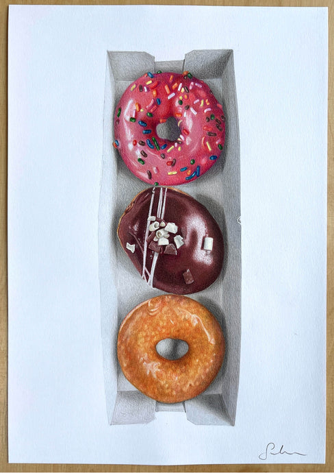 Trio of Doughnuts - Original Hand Drawing