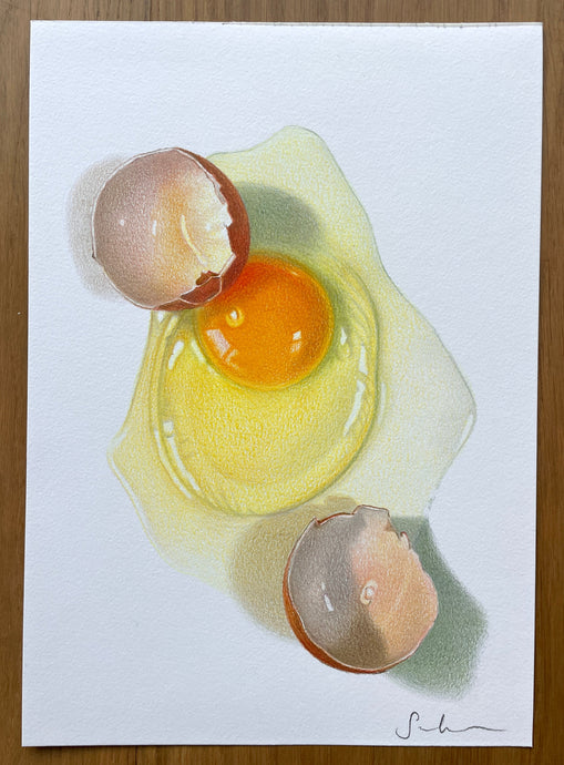 Cracked Egg - Original Hand Drawing