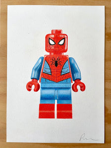 Spiderman Minifigure - Original Hand Drawing