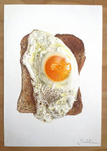 Load image into Gallery viewer, Fried Egg on Toast - Original Hand Drawing