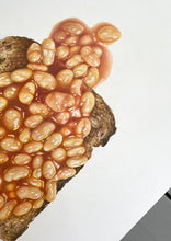 Load image into Gallery viewer, Beans on Toast - Original Hand Drawing.